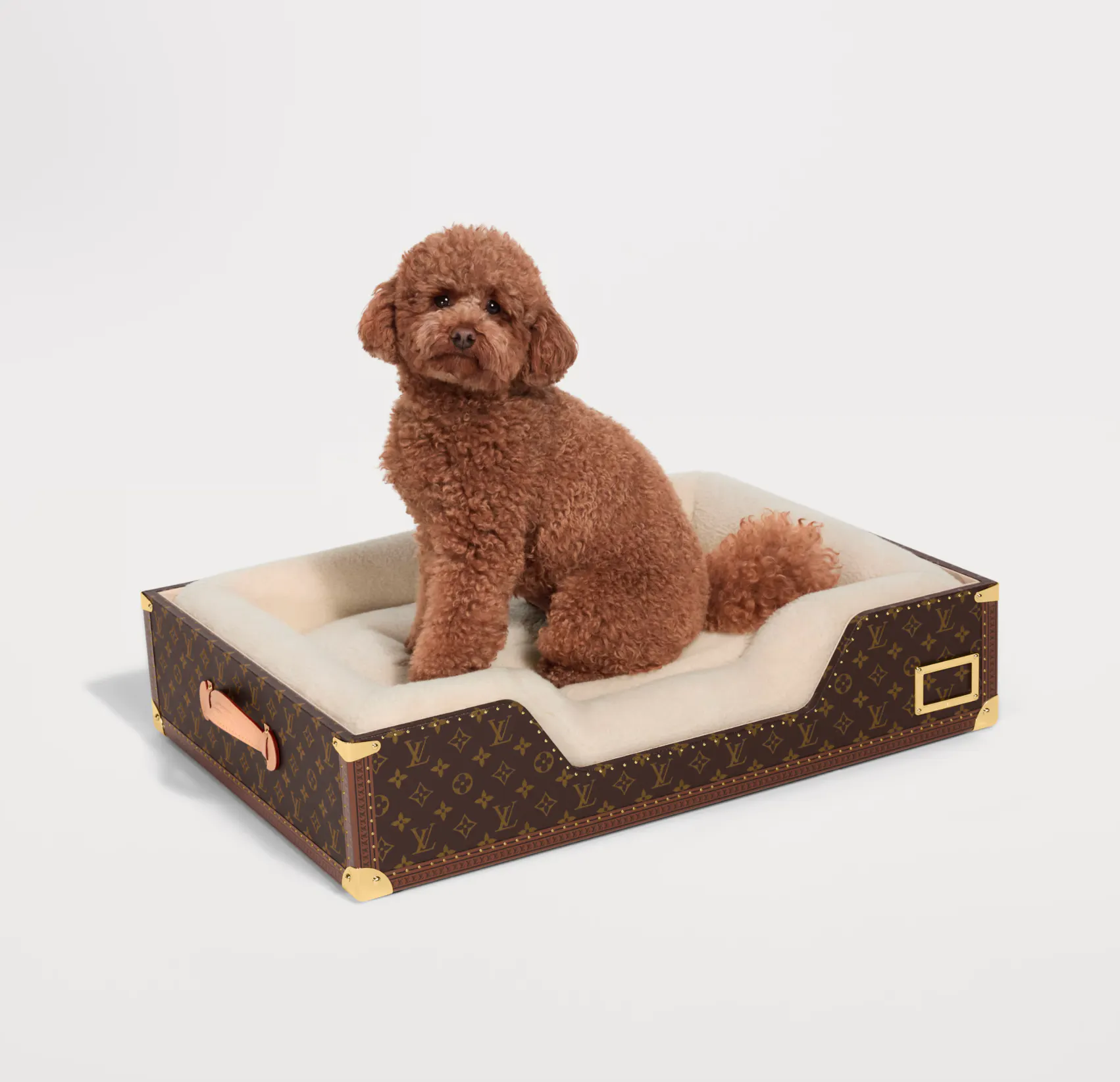 Designed with pet lovers in mind, the Dog Bed Trunk in Monogram coated canvas blends comfort and style.