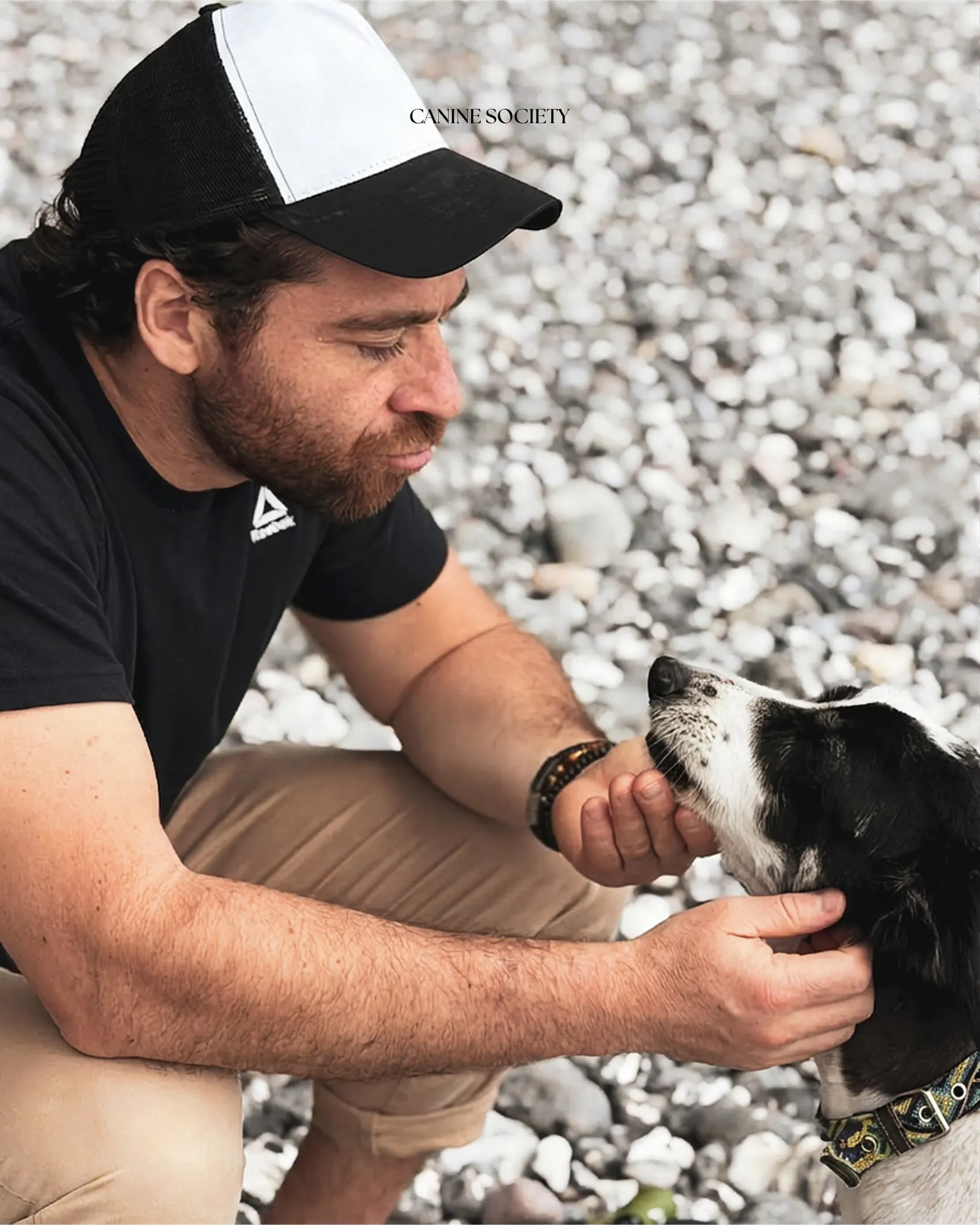 Patrick Fernández with Kaya, the dog he found in Mexico and brought home to Germany.