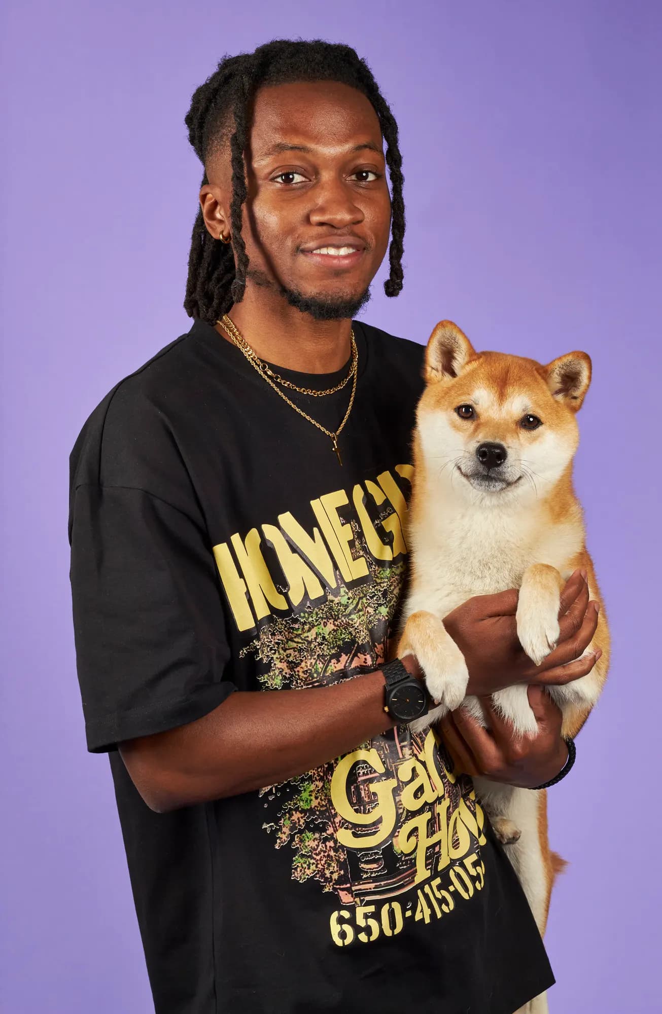 Cody Taurus with Tory, his four-legged creative partner.