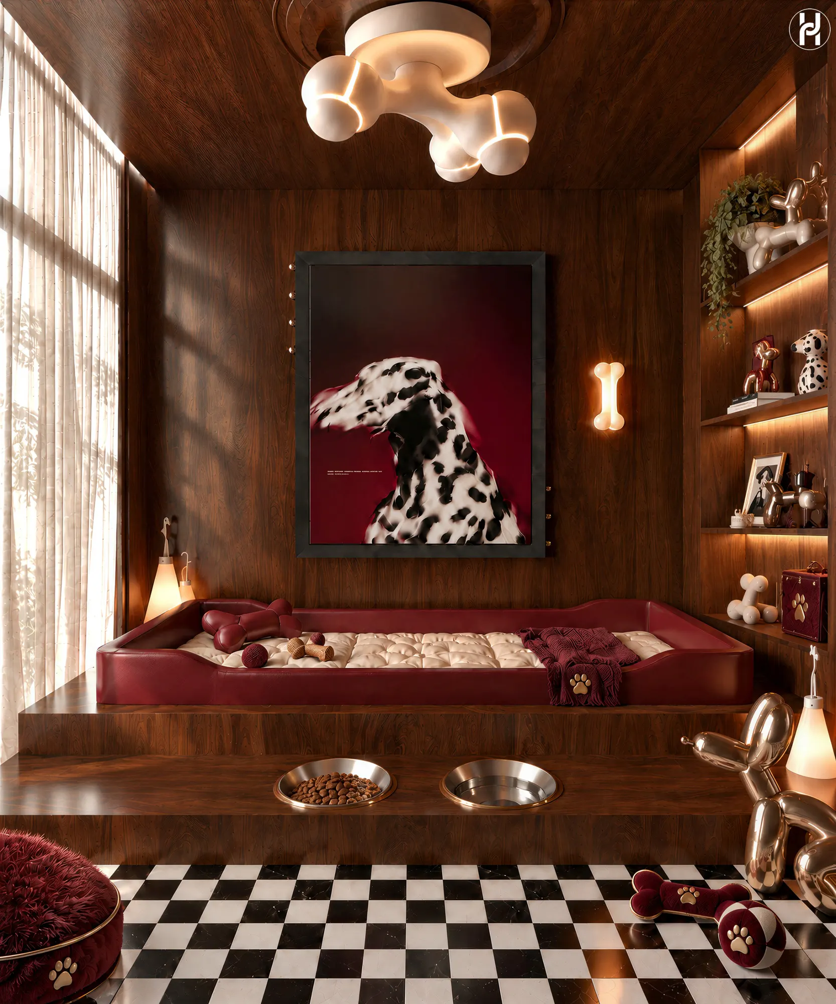 A dedicated retreat for dogs, bringing rest, feeding and everyday essentials into one considered space.